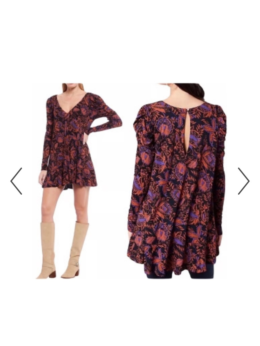 Free People Floral Mini Dress never worn